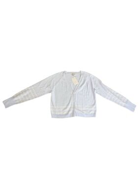 Light Blue Striped V-Neck Cardigan